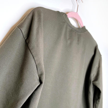 clementines x merotto raw edge crewneck sweatshirt - size xs