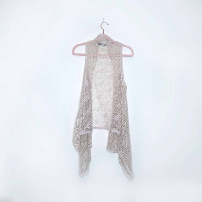 coco & tashi crochet boho waterfall vest - size medium