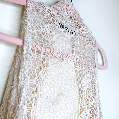 coco & tashi crochet boho waterfall vest - size medium