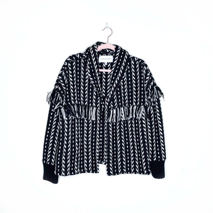 cupcakes and cashmere woven boho fringe jacket - size small