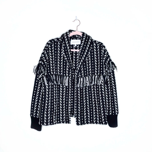 cupcakes and cashmere woven boho fringe jacket - size small