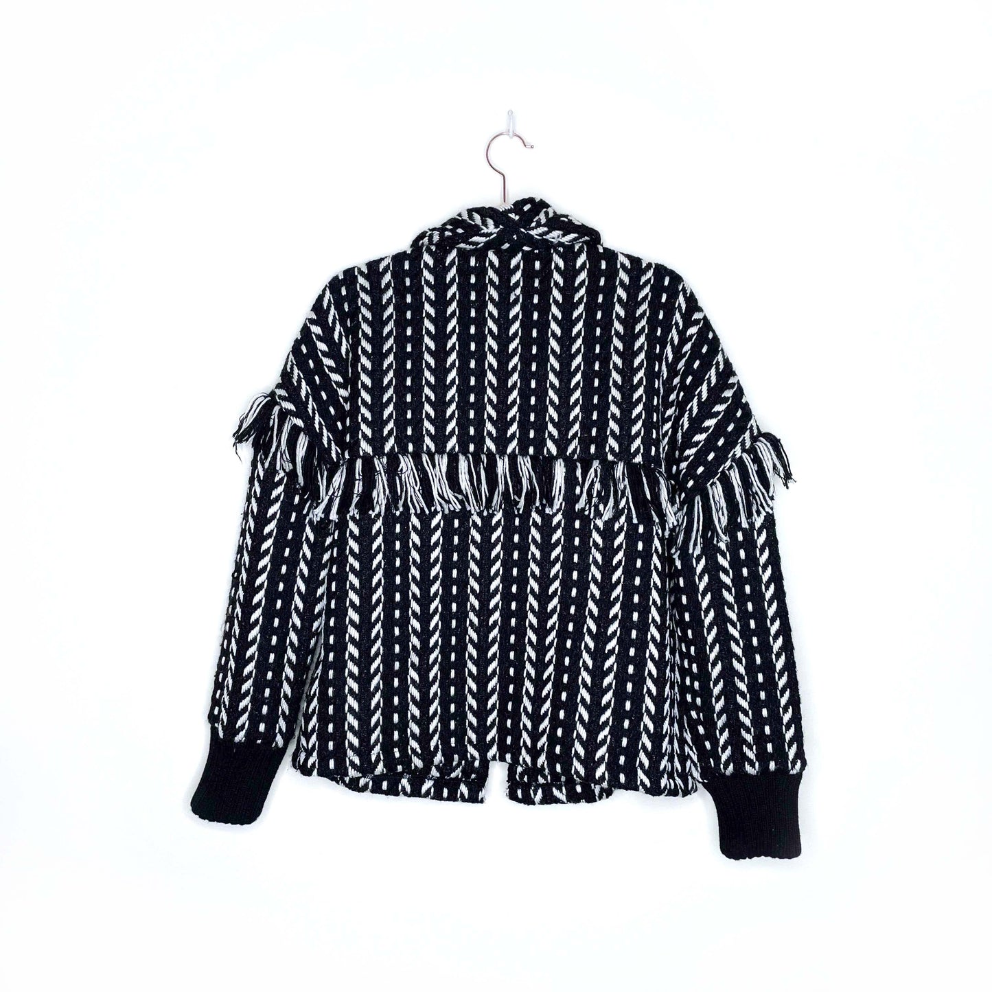 cupcakes and cashmere woven boho fringe jacket - size small