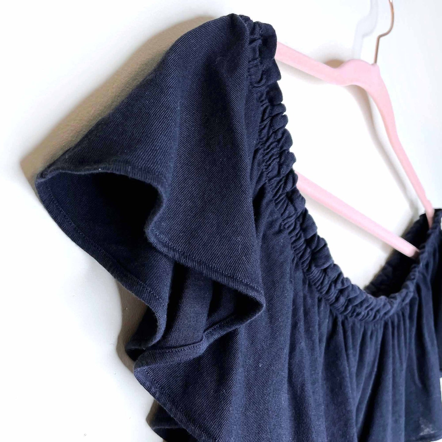 current elliott black off shoulder "the ruffle top" - size 2 (medium)