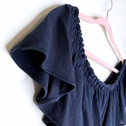 current elliott black off shoulder "the ruffle top" - size 2 (medium)