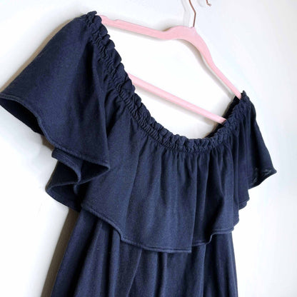 current elliott black off shoulder "the ruffle top" - size 2 (medium)