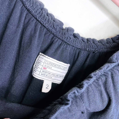 current elliott black off shoulder "the ruffle top" - size 2 (medium)