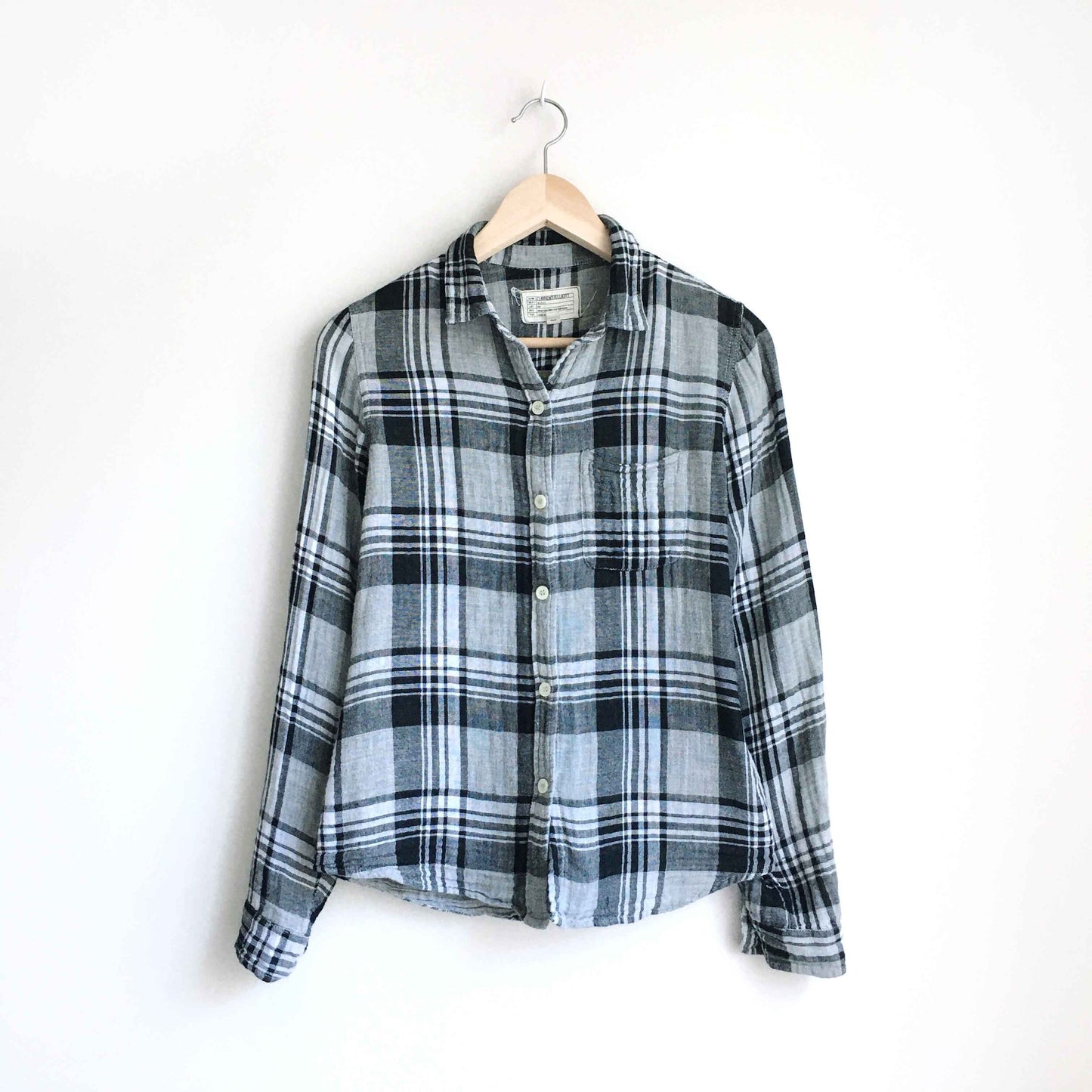 current eliott slim boy plaid gauze button down - size 1