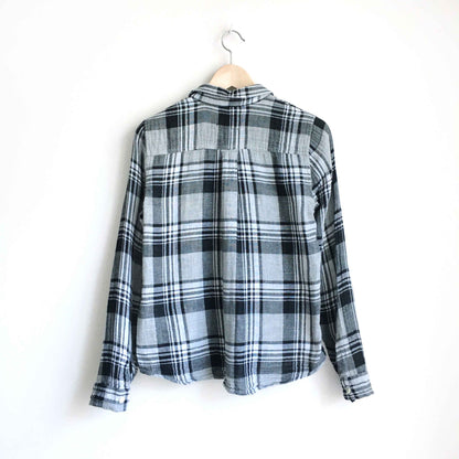 current eliott slim boy plaid gauze button down - size 1