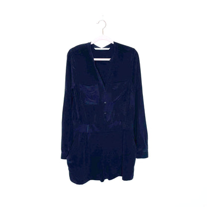 twelfth street by cynthia vincent washed black silk romper - size small