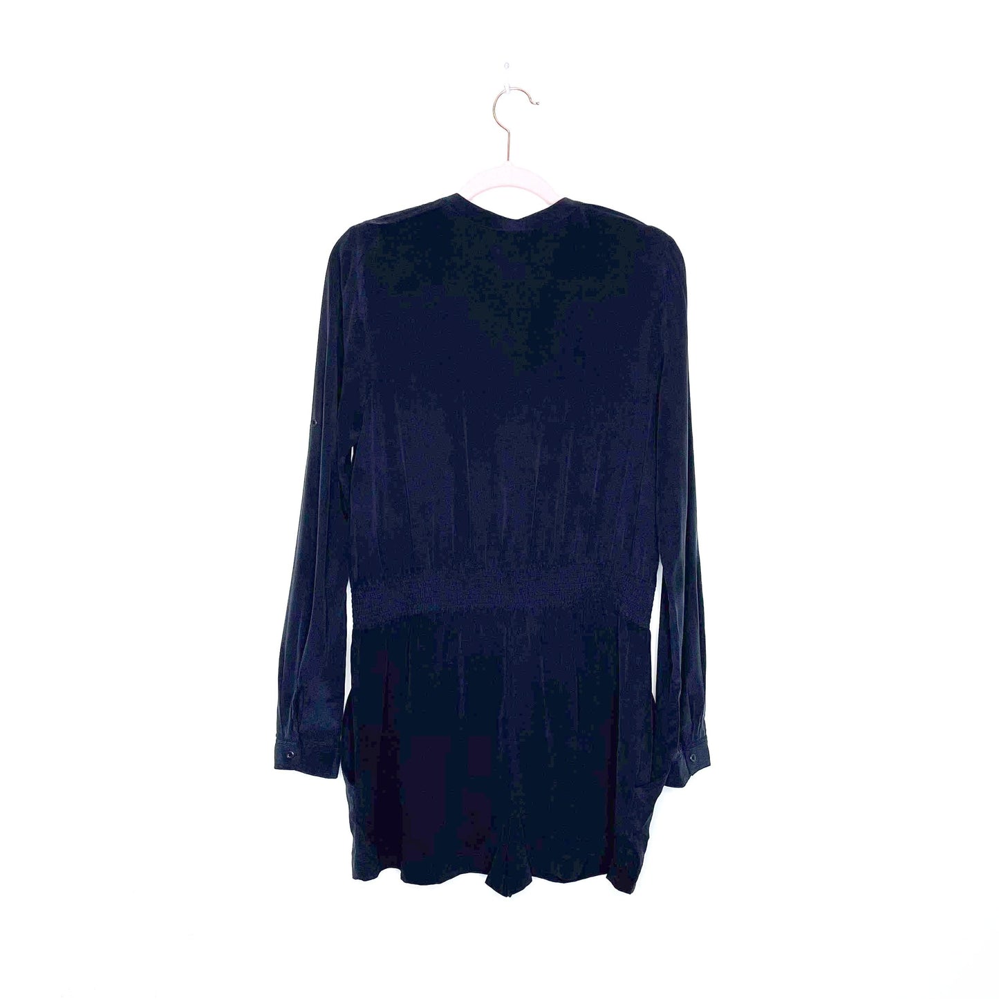 twelfth street by cynthia vincent washed black silk romper - size small