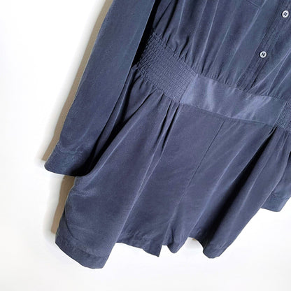 twelfth street by cynthia vincent washed black silk romper - size small