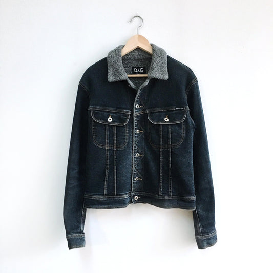 D&G Dolce & Gabbana Sherpa Denim Jacket - size Medium