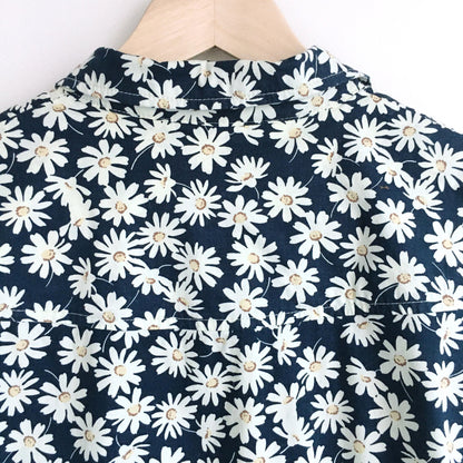 Vintage Daisy tie-front crop button down - size 3XL