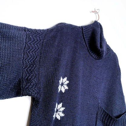vintage black daniel hechter snowflake turtleneck - size small