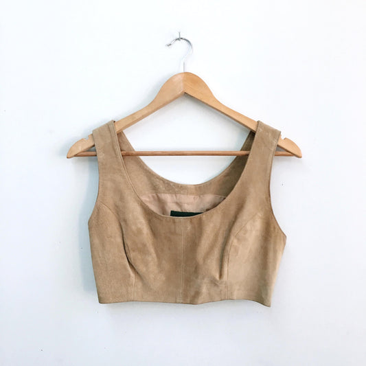 Danier Suede Leather Crop Bustier - size xs