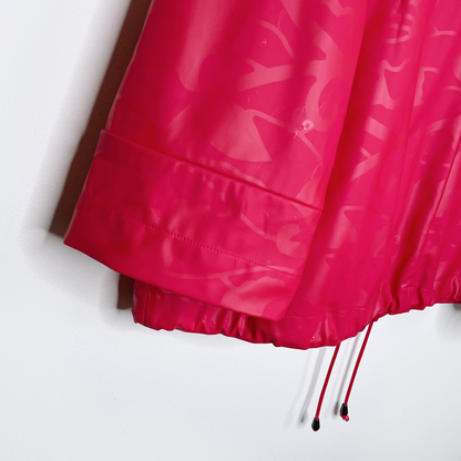 desigual red olahraga floral rain jacket - size medium