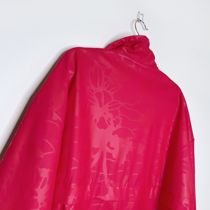 desigual red olahraga floral rain jacket - size medium