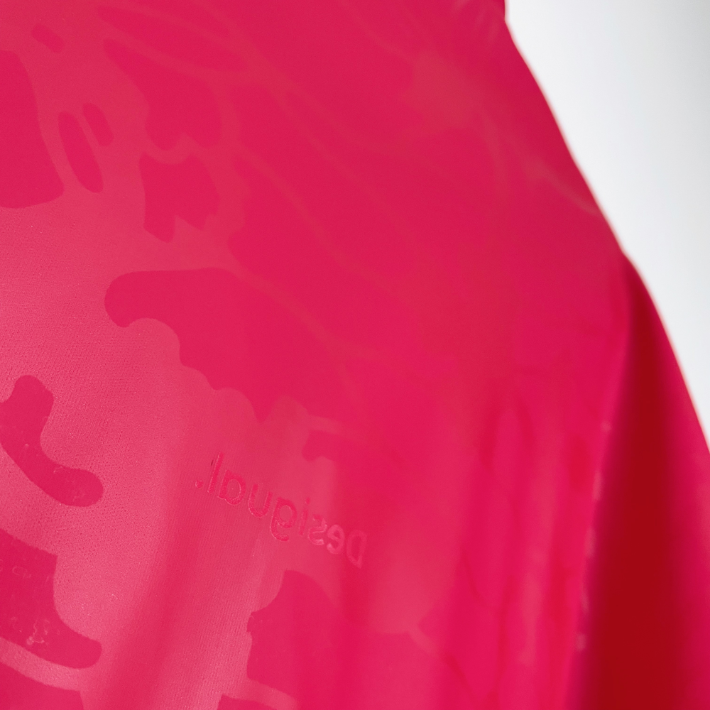 desigual red olahraga floral rain jacket - size medium