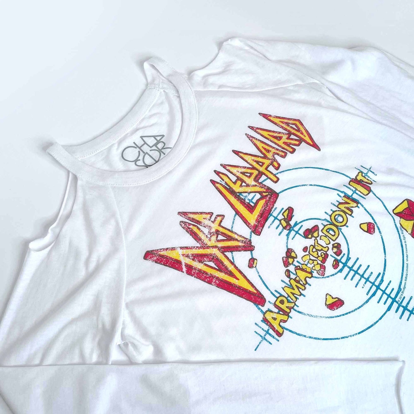 chaser def leppard cold shoulder long sleeve top - size small