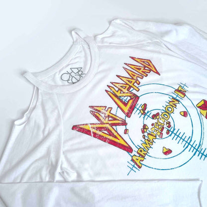 chaser def leppard cold shoulder long sleeve top - size small