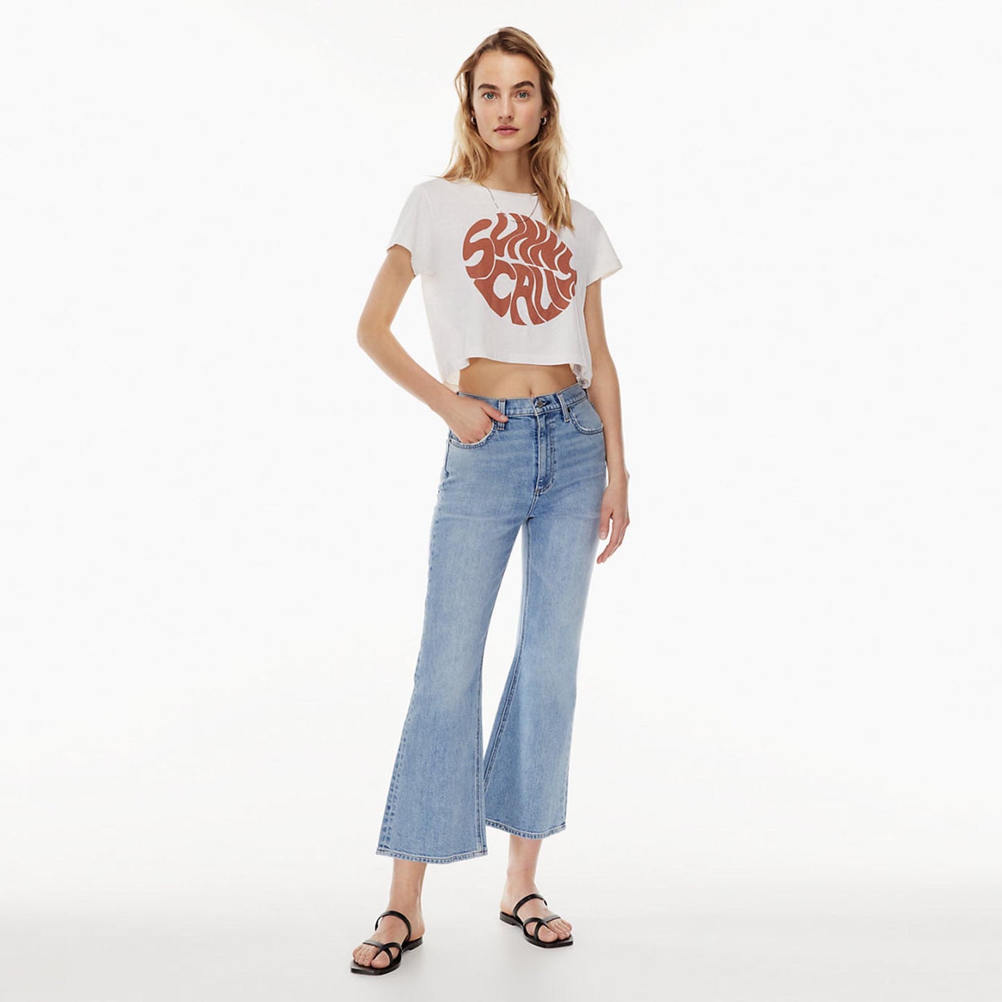 denim forum twiggy high rise flare jeans - size 28