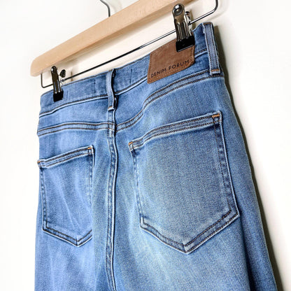 denim forum nico mid rise skinny crop raw hem - size 25