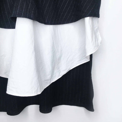 Derek Lam 10 Crosby v-neck tiered menswear top - size 0