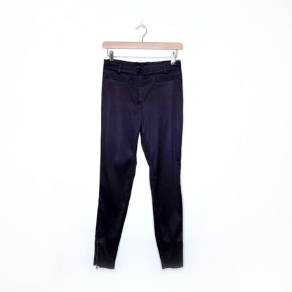 d&g purple stretch satin skinny mid-rise trouser - size 38