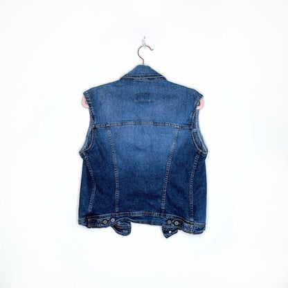 d&g denim vest with spike stud shoulders - size small