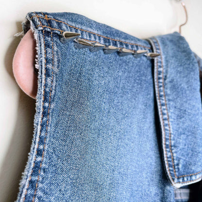 d&g denim vest with spike stud shoulders - size small