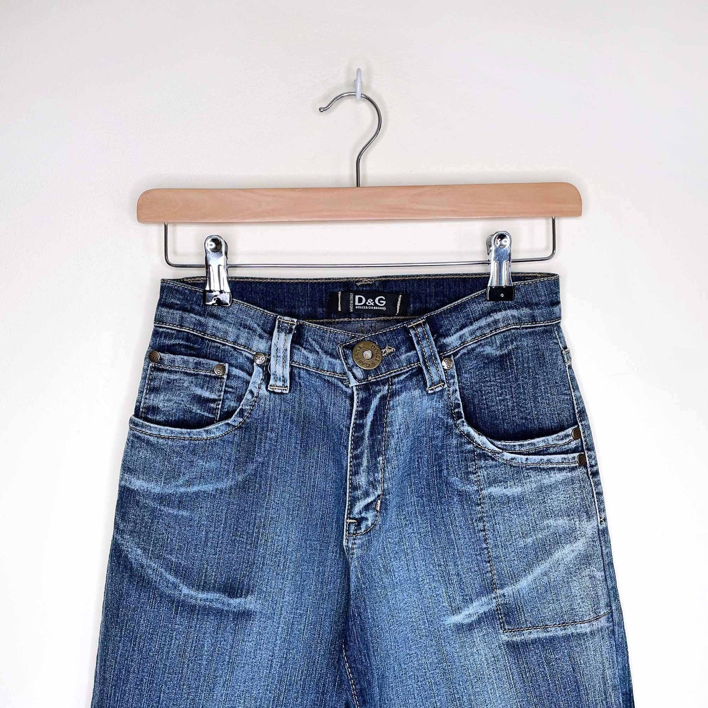 d&g dolce and gabbana mid-rise wide leg jeans - size 27