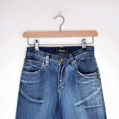 d&g dolce and gabbana mid-rise wide leg jeans - size 27