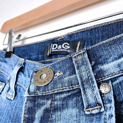 d&g dolce and gabbana mid-rise wide leg jeans - size 27