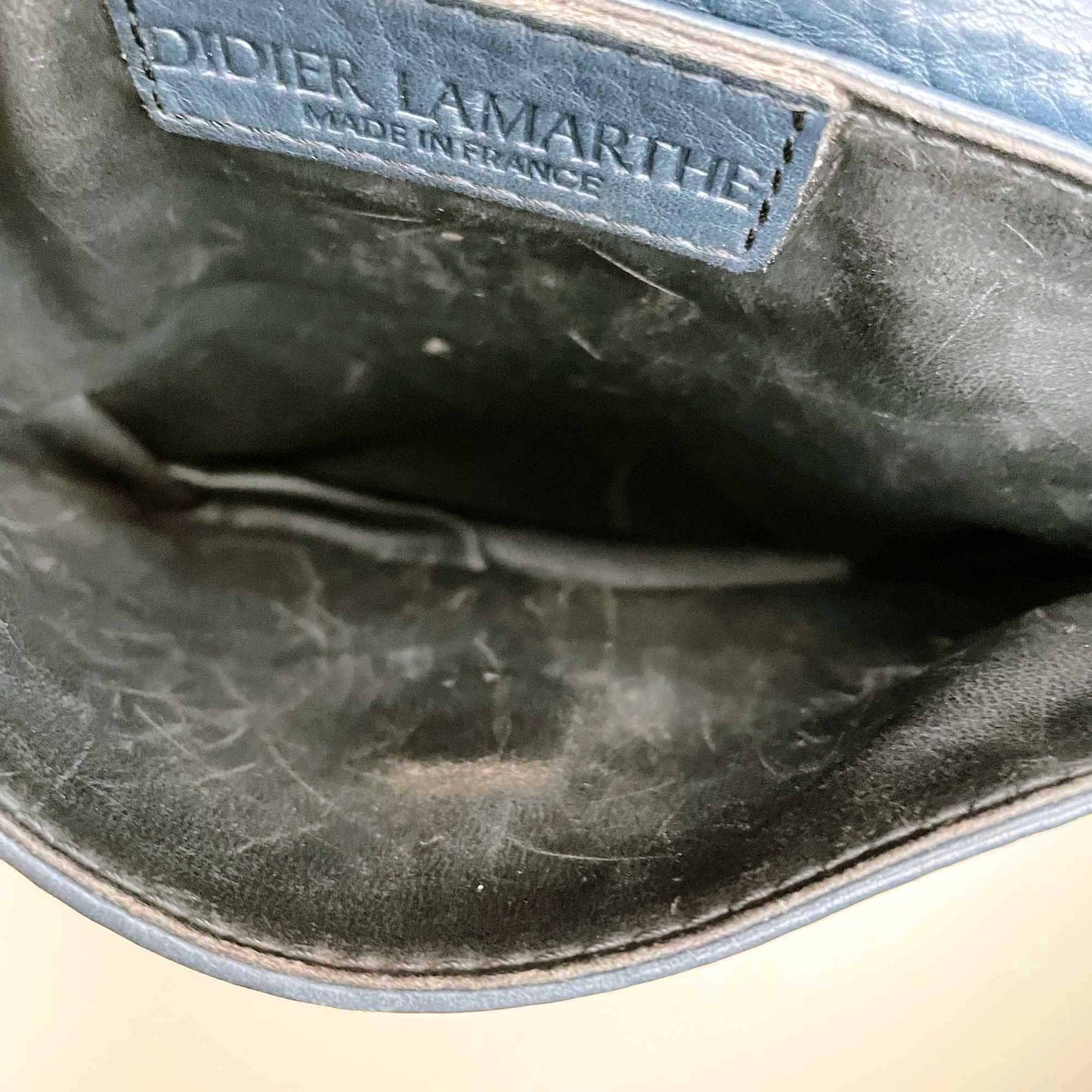 vintage didier lamarthe pebbled leather crossbody