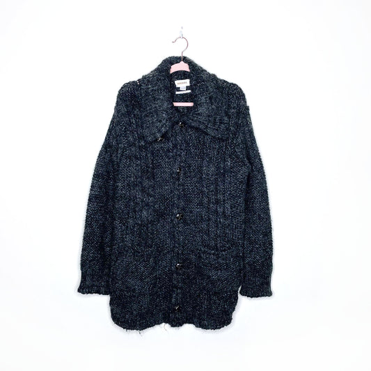 diesel loose fit chunky knit wool-alpaca grandpa cardigan - size large
