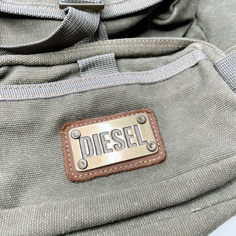 diesel green utility canvas military cargo sling bag
