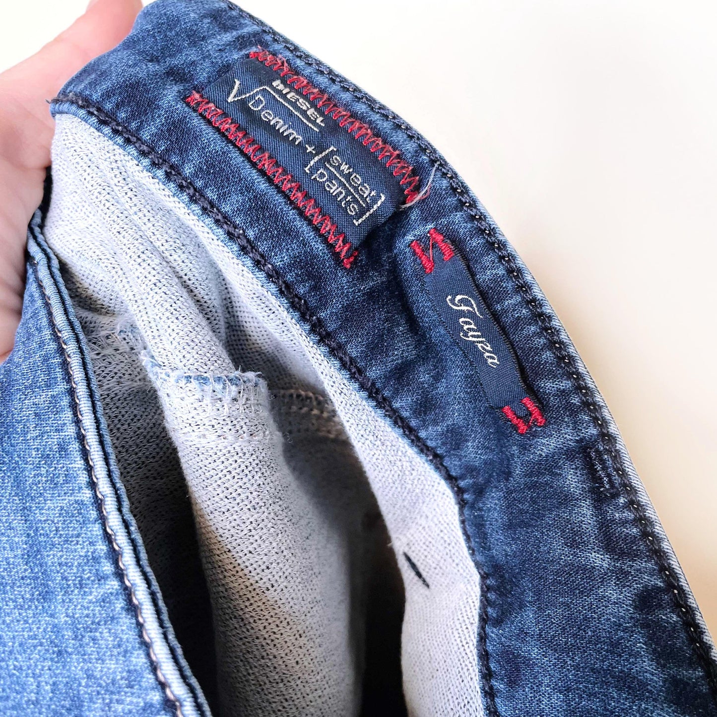 diesel fayza denim boyfriend sweatpants - size 27