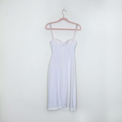 dina bar-el white silk bustier bodycon dress - size small
