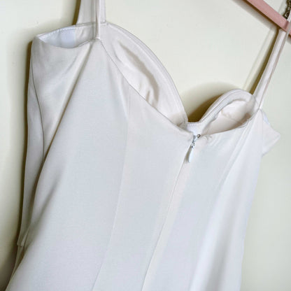 dina bar-el white silk bustier bodycon dress - size small