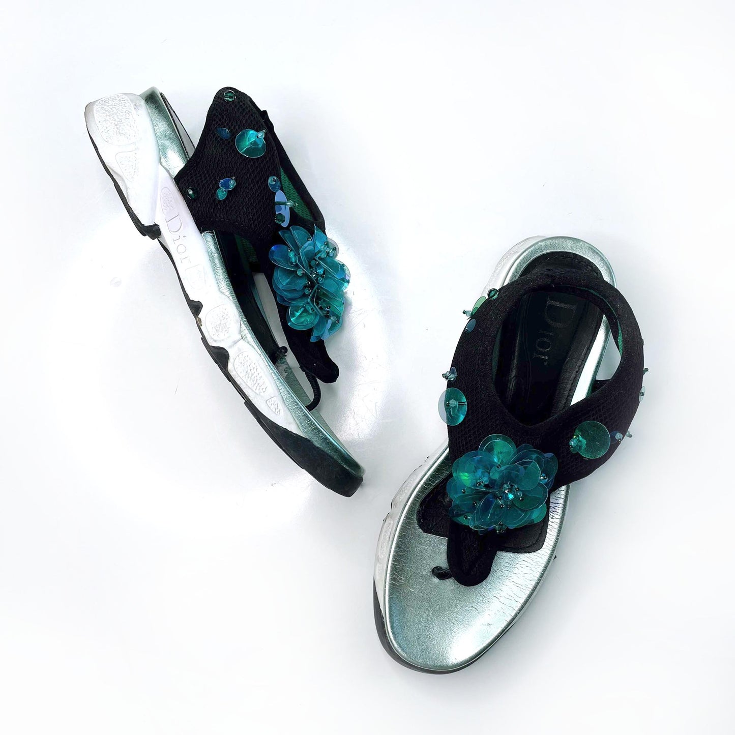 dior fusion sneaker thong sandals - size 37