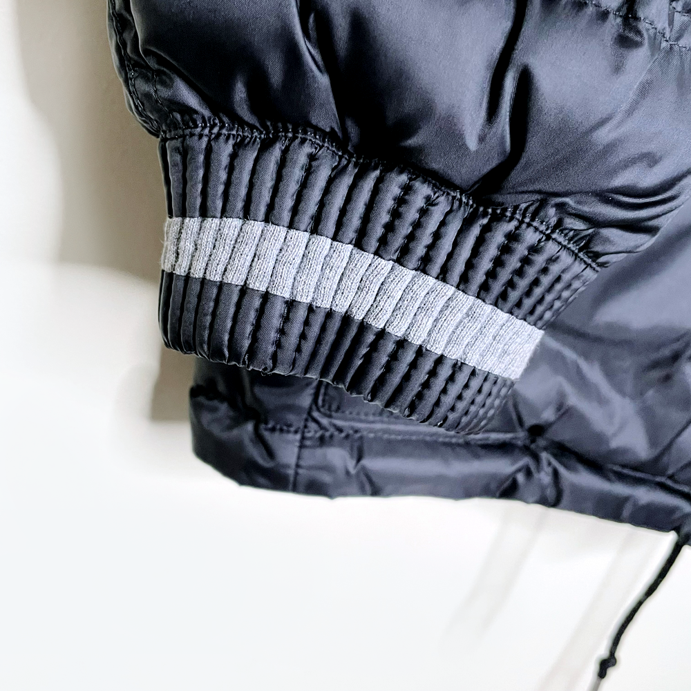 dior homme black puffer jacket with removable hood - size 50