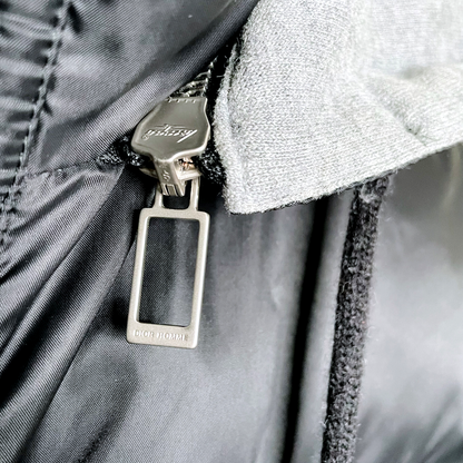 dior homme black puffer jacket with removable hood - size 50