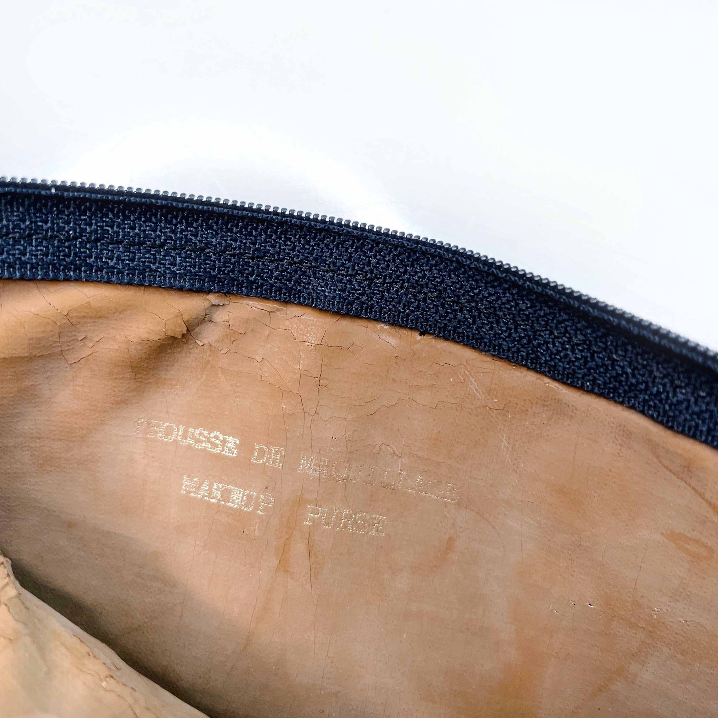 vintage 60's dior leather makeup bag