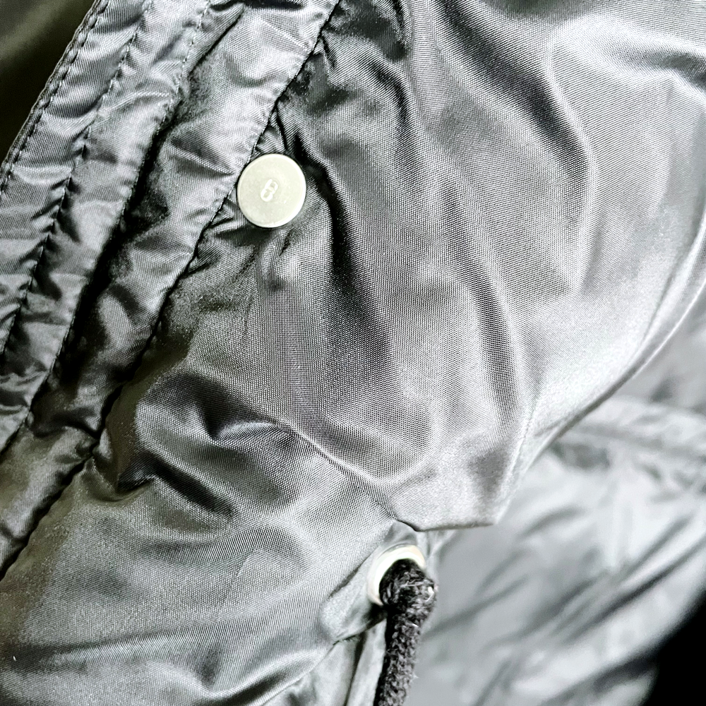 dior homme black puffer jacket with removable hood - size 50