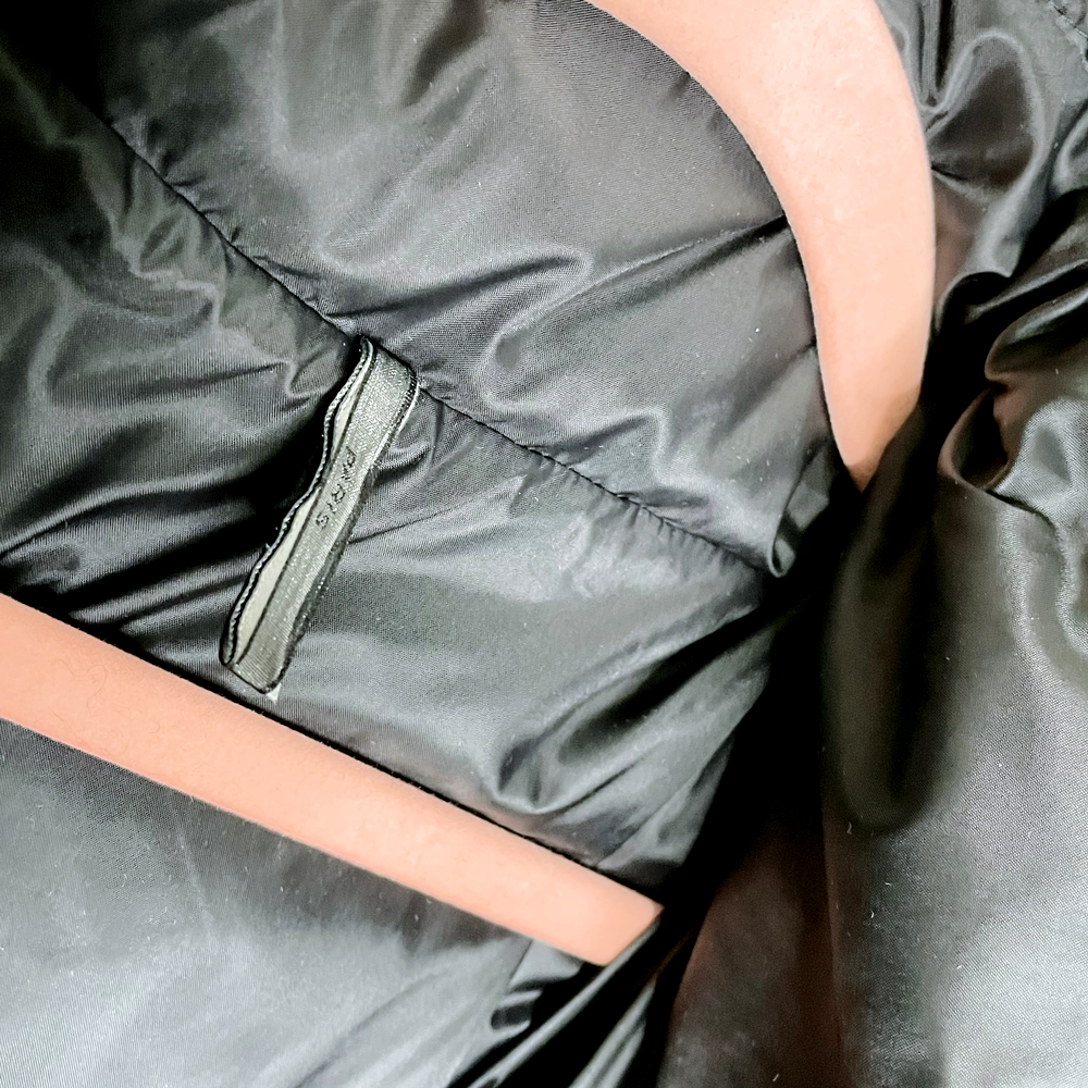 dior homme black puffer jacket with removable hood - size 50