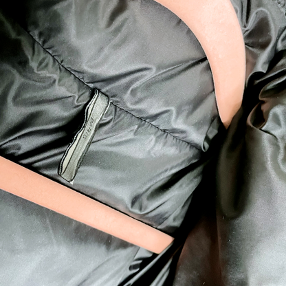 dior homme black puffer jacket with removable hood - size 50