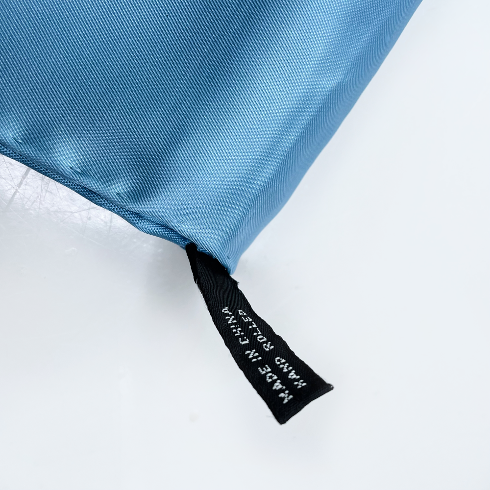 vintage christian dior blue silk striped tie with pocket square