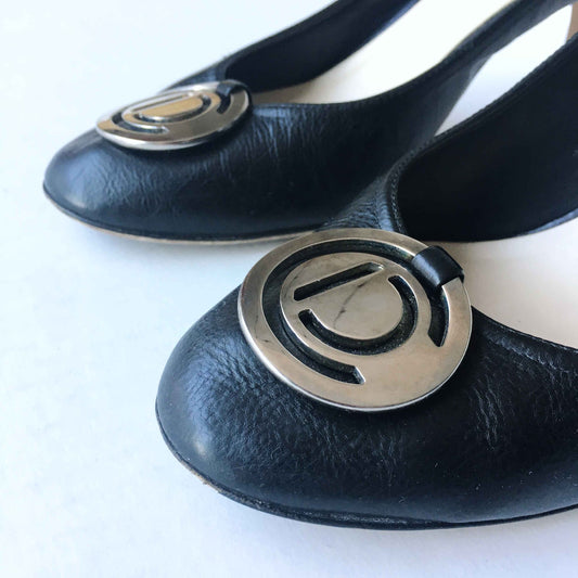 Christian Dior metal CD leather pump - size 38.5