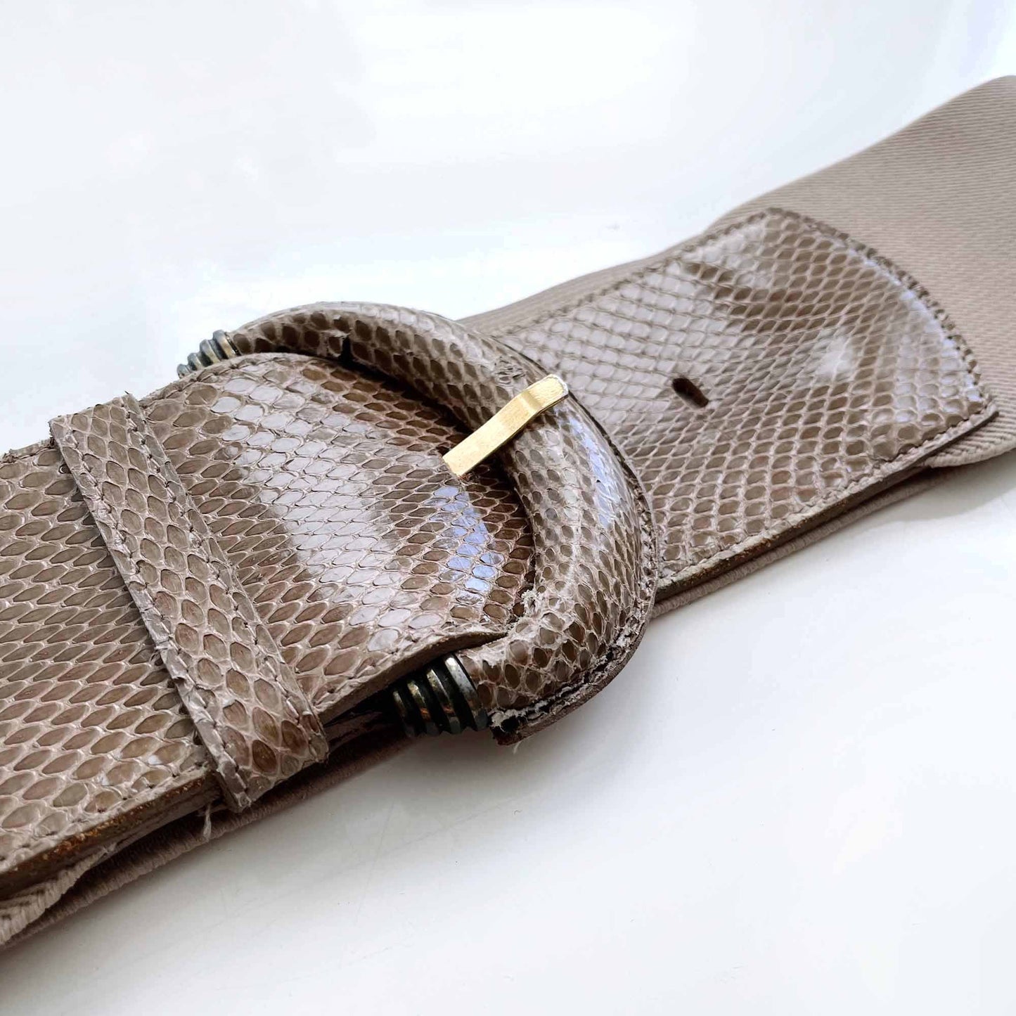 vintage christian dior snakeskin stretch belt - size large