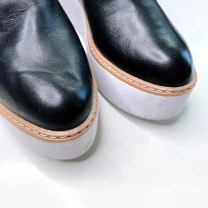 dkny bari black nappa leather platform sneakers - size 7